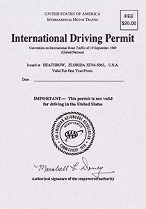 United States of America IDP booklet